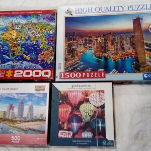 Lot of 4 Jigsaw Puzzles